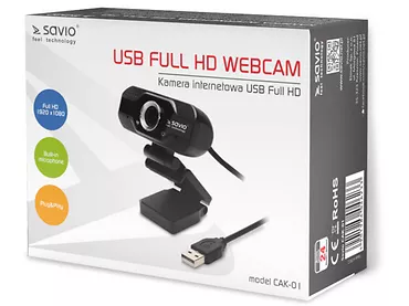 Kamera internetowa SAVIO CAK-01 USB 1920x1080 (FullHD) redukcja szumów