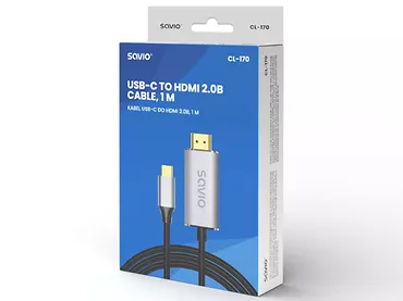 Kabel USB-C do HDMI v2.0b, 1m SAVIO CL-170 miedź