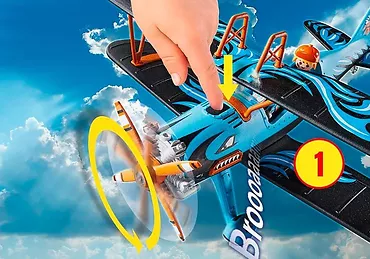 Playmobil Zestaw figurek Stunt Show 70831 Lotniczy pokaz kaskaderski: Samolot dwupłatowy "Feniks"