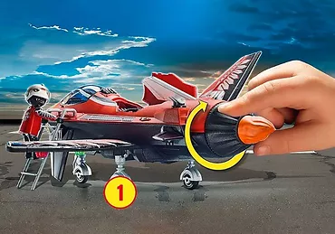 Playmobil Zestaw figurek Stunt Show 70832 Lotniczy pokaz kaskaderski: Odrzutowiec "Orzeł"