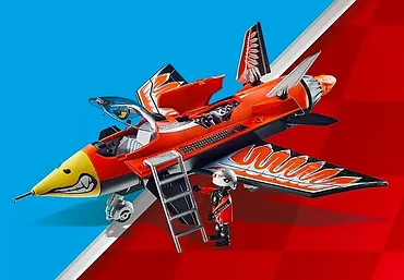 Playmobil Zestaw figurek Stunt Show 70832 Lotniczy pokaz kaskaderski: Odrzutowiec "Orzeł"