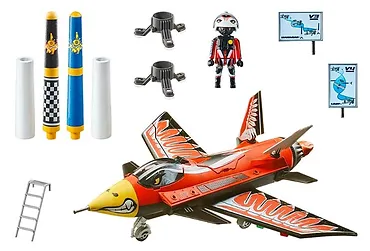 Playmobil Zestaw figurek Stunt Show 70832 Lotniczy pokaz kaskaderski: Odrzutowiec "Orzeł"