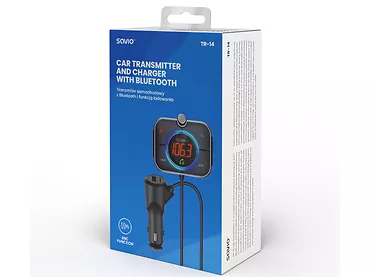 Transmiter FM Bluetooth ładowarka USB QC SAVIO TR-14 Odbiornik Audio MP3 Aux