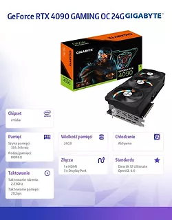 Gigabyte Karta graficzna GeForce RTX 4090 GAMING OC 24G GDDR6X 384bit 3DP/HDMI