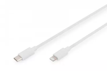 Digitus Kabel do transmisji danych/ładowania USB C/Lightning MFI 2m Biały