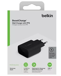 Belkin Ładowarka sieciowa 25W USB-C PD 3.0 PPS czarna