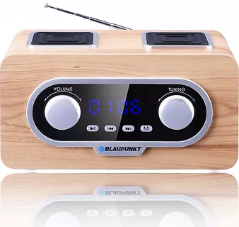 Blaupunkt Radio przenośne FM PLL  SD/USB/AUX z akumulatorem i zegarkiem