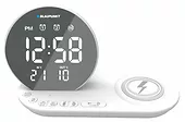 Blaupunkt Radiobudzik FM PLL/Ładowanie bezprzewodowe/USB/Temperatura wewnętrzna/zewnętrzna/biały/CR85WH CHARGE