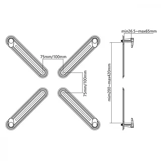 Maclean Adapter do ekranow bez otworow VESA MC-899