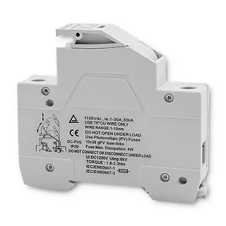 Qoltec Podstawa bezpiecznikowa z diodą + bezpiecznik DC | 1P | 1000V |  15A | 10x38 | solar