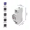 Qoltec Podstawa bezpiecznikowa z diodą + bezpiecznik DC | 1P | 1000V |  20A | 10x38 | solar