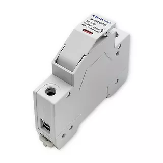 Qoltec Podstawa bezpiecznikowa z diodą + bezpiecznik DC | 1P | 1000V |  20A | 10x38 | solar