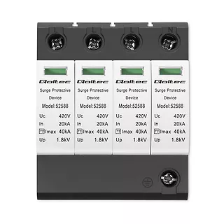 Qoltec Ogranicznik ochronnik przepięć AC | 4P | 420V | T2 | C