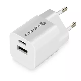 everActive Ładowarka USB/USB-C QC3.0 30W technologia GaN Biała