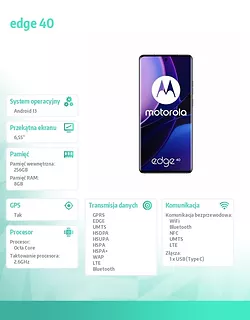 Motorola Smartfon Edge 40 8/256 czarny (Jet Black)