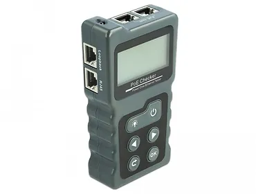 Delock Tester kabli LCD RJ45 PoE/DC