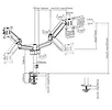 Gembird Ramię/uchwyt na dwa monitory biurkowe, regulowane  od 17 cali do 32 cale, obciążenie do 9 kg