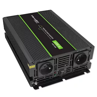 Qoltec Przetwornica napięcia Monolith | 2000W | 4000W | 2000W | 4000W | 12V na 230V | Czysty Sinus