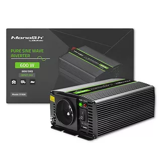 Qoltec Przetwornica napięcia Monolith | 300W | 600W | 24V na 230V |     Czysty Sinus