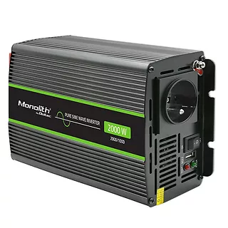 Qoltec Przetwornica napięcia Monolith | 1000W | 2000W | 24V na 230V |   Czysty Sinus