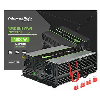 Qoltec Przetwornica napięcia Monolith | 2000W | 4000W | 24V na 230V |   Czysty Sinus