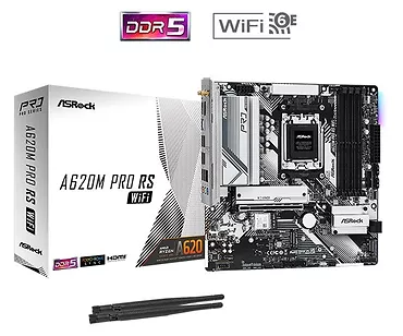 ASRock Płyta główna A620M PRO RS WIFI AM5 4DDR5 HDMI/DP M.2 mATX