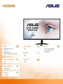 Asus Monitor 22 cale VZ22EHE