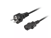 Lanberg Kabel zasilający CEE 7/7 -> IEC 320 C13 1.8m VDE prosty, czarny