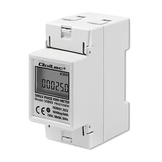 Qoltec Jednofazowy elektroniczny licznik | miernik zużycia energii na   szynę DIN | 230V | LCD | 2P