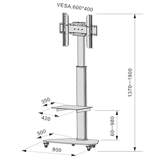 Techly Stojak Mobilny LCD/LED 37-70cali, 40kg PIVOT