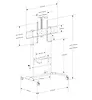 Techly Stojak Mobilny do Tablic interaktywnych 52-110cali, 120kg, płynna regulacja