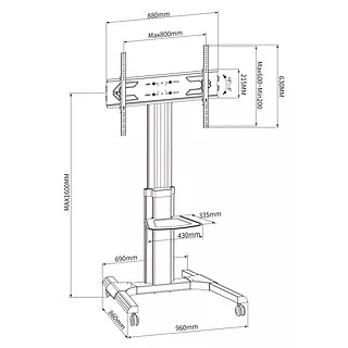 Techly Stojak mobilny LCD/LED 50-92cali, 70kg, z półką