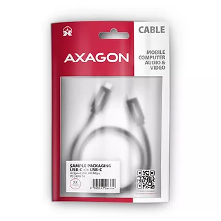 AXAGON BUCM2-CM25AB Kabel USB-C - USB-C, 2.5m 5A charging, ALU, 240W PD, oplot, USB2.0