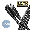 AXAGON BUCM32-CF15AB Kabel przedłużacz Gen2 USB-C - USB-C 1.5m, 5A, 20Gbps, PD 240W, oplot