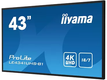 IIYAMA Monitor wielkoformatowy 43 cale LE4341UHS-B1 IPS,4K,18/7,LAN,USB,HDMI