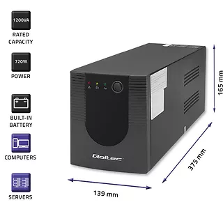 Qoltec Zasilacz awaryjny UPS | Monolith | 1200VA | 720W