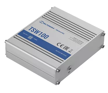 TELTONIKA Przełącznik przemysłowy TSW100 4xPoE+, 5xGigabit