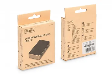 Digitus Czytnik kart 6-portowy USB 2.0, uniwersalny, Czarno-srebrny