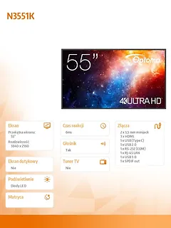 Optoma Monitor wielkoformatowy 55 cali IFPD N3551K H1F2C0MBW101