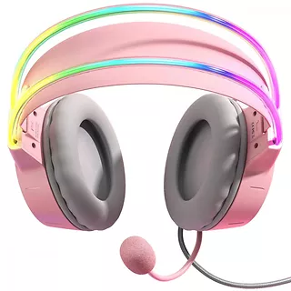 Onikuma Słuchawki gamingowe X15 PRO RGB różowe (przewodowe)