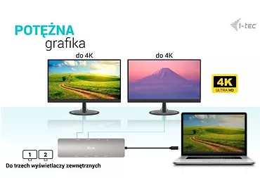 i-tec Stacja dokująca USB-C Metal Nano 2x HDMI Display + Power Delivery 100W