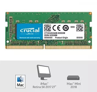 Crucial Pamięć DDR4 SODIMM do Apple Mac 16GB(1*16GB)/2400 CL17 (8bit)