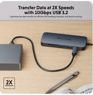 Koncentrator HyperDrive Next 8-Port USB-C Hub HDMI/4K60Hz/SD/RJ45/PD 3.1 140W pass-through