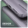 AXAGON HUB HMC-6GM2 USB  6 in1 10Gbps hub, USB-A, USB-C,  HDMI, M.2, SD/ mSD, PD 100W, USB-C