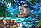 Castor Puzzle 1500 elementów Statek i plaża Pierwsza noc Nowa Ziemia