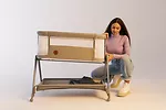 Lionelo Łóżeczko dostawne Luna Beige Sand 2 w 1