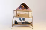 Lionelo Łóżeczko dostawne Luna Beige Sand 2 w 1