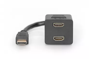 Digitus Kabel rozdzielacz/splitter HDMI HighSpeed 1080p 24Hz FHD Typ HDMI A/2xHDMI A M/Ż 0,2m Czarny