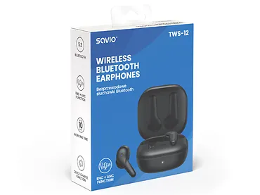 Słuchawki bezprzewodowe ANC SAVIO TWS-12 Bluetooth 5.3 Bateria do 10h