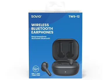 Słuchawki bezprzewodowe ANC SAVIO TWS-12 Bluetooth 5.3 Bateria do 10h